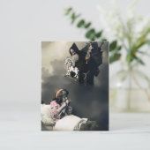 ヴィンテージビクトリアン不気味なサンタクリスマスポストカード ポストカード (スタンド正面)