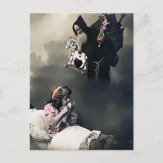 ヴィンテージビクトリアン不気味なサンタクリスマスポストカード ポストカード (正面)