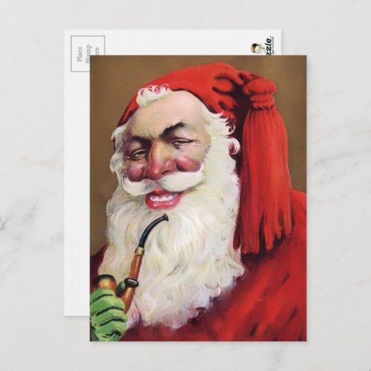 ヴィンテージビクトリアン不気味なサンタクリスマスポストカード ポストカード (正面/裏面)