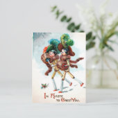 ヴィンテージビクトリアン人形レディースポストカード ポストカード (スタンド正面)