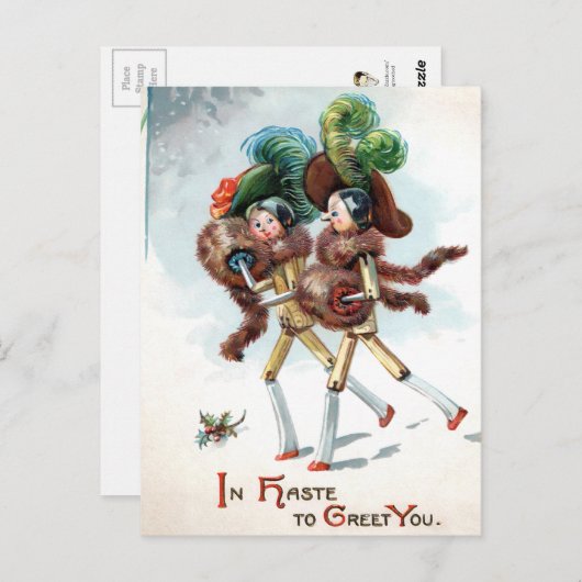 ヴィンテージビクトリアン人形レディースポストカード ポストカード (正面/裏面)