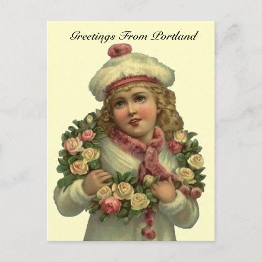 ヴィンテージビクトリアン付き/バラポートランドまたはポストカード ポストカード (正面)