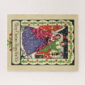 ヴィンテージビクトリアン伝統的クリスマスギャーブレトロ ジグソーパズル (横)