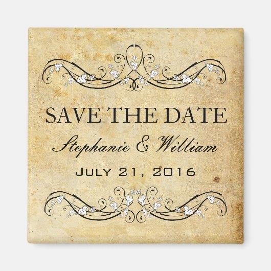 ヴィンテージビクトリアン保存の日付 マグネット (正面)