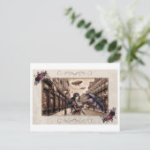 ヴィンテージビクトリアン傘はがき ポストカード (スタンド正面)