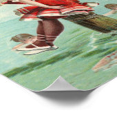 ヴィンテージビクトリアン入浴美しいレディ海 ポスター (角)