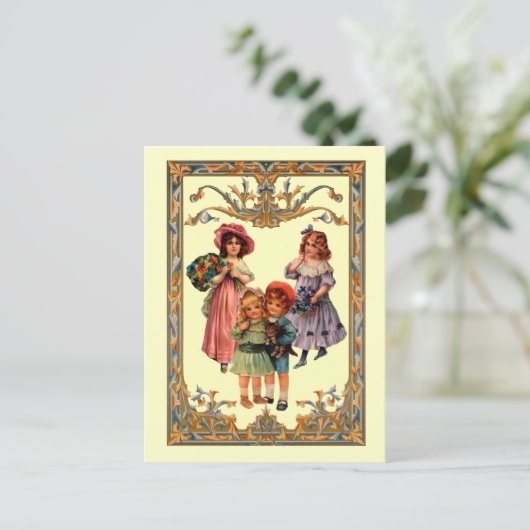 ヴィンテージビクトリアン再生子はがき ポストカード (スタンド正面)