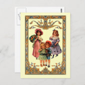ヴィンテージビクトリアン再生子はがき ポストカード (正面/裏面)