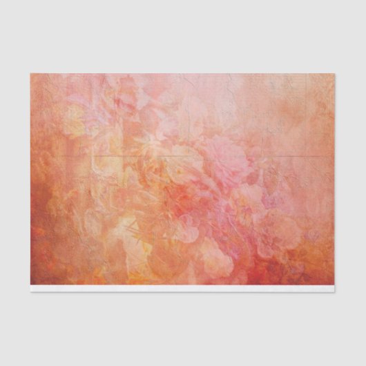 ヴィンテージビクトリアン動揺してレッドピンクフローラ 薄葉紙 (正面)