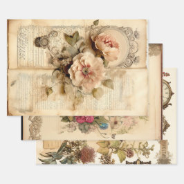 ヴィンテージビクトリアン型 ラッピングペーパーシート