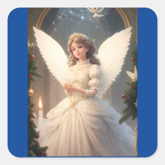 ヴィンテージビクトリアン天使 スクエアシール (正面)