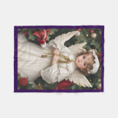 ヴィンテージビクトリアン天使 フリースブランケット (正面(横))