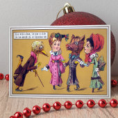 ヴィンテージビクトリアン奇数スケートで滑るクリスマスカード シーズンカード