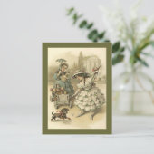 ヴィンテージビクトリアン女子ロードトリップはがき ポストカード (スタンド正面)