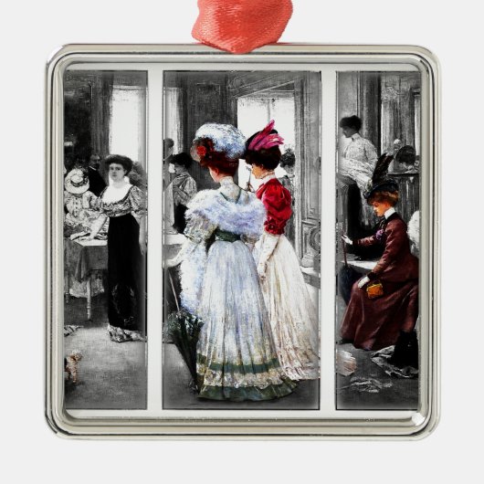 ヴィンテージビクトリアン女子 メタルオーナメント (正面)
