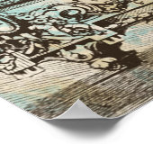 *ヴィンテージビクトリアン女性アールヌーボー花AR23 ポスター (角)