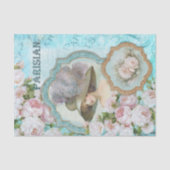 ヴィンテージビクトリアン女性フローラバラの分離 薄葉紙 (正面)