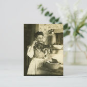 ヴィンテージビクトリアン女性食べ物の肋骨 ポストカード (スタンド正面)