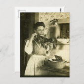 ヴィンテージビクトリアン女性食べ物の肋骨 ポストカード (正面/裏面)