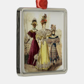 ヴィンテージビクトリアン婦人のパラソル付きドレス メタルオーナメント (右)