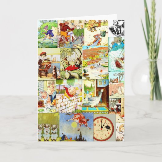 ヴィンテージビクトリアン子供部屋ライムモンタージュ カード (正面)