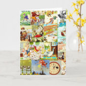 ヴィンテージビクトリアン子供部屋ライムモンタージュ カード (黄色い花)