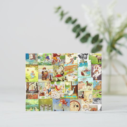 ヴィンテージビクトリアン子供部屋ライムモンタージュ ポストカード (スタンド正面)