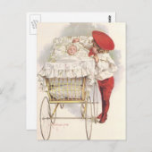 ヴィンテージビクトリアン子、子、ベビー ポストカード (正面/裏面)