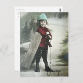 ヴィンテージビクトリアン少年 ポストカード (正面/裏面)