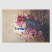 ヴィンテージビクトリアン広告の孔雀のデコパージュ 薄葉紙 (正面)