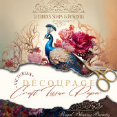 ヴィンテージビクトリアン広告の孔雀のデコパージュ 薄葉紙