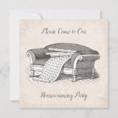 ヴィンテージビクトリアン引っ越し祝いパーティーオープンハウスパーティー 招待状 (正面)