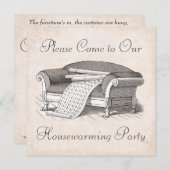 ヴィンテージビクトリアン引っ越し祝いパーティー/オープンハウスパーティー 招待状 (正面/裏面)