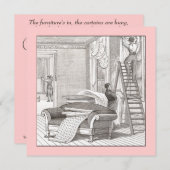 ヴィンテージビクトリアン引っ越し祝いパーティー/オープンハウス 招待状 (正面/裏面)