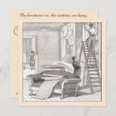 ヴィンテージビクトリアン引っ越し祝いパーティー/オープンハウス 招待状 (正面/裏面)