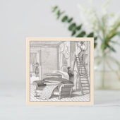 ヴィンテージビクトリアン引っ越し祝いパーティー/オープンハウス 招待状 (スタンド正面)