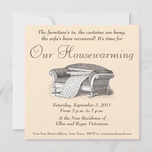 ヴィンテージビクトリアン引っ越し祝いパーティー/オープンハウス 招待状 (裏面)
