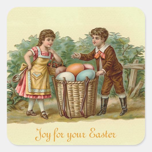 ヴィンテージビクトリアン復活祭 スクエアシール (正面)