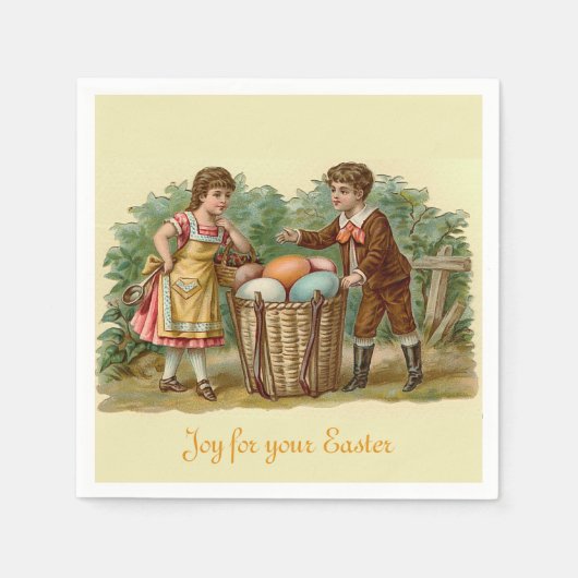 ヴィンテージビクトリアン復活祭 スタンダードカクテルナプキン (正面)