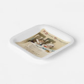 ヴィンテージビクトリアン感謝祭パーソナライズされた ペーパープレート (傾斜あり)