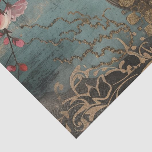 ヴィンテージビクトリアン戸口さくらんぼブロッサムデカップージ 薄葉紙 (詳細)