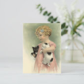 ヴィンテージビクトリアン捨てペット採用レスキュー葉書 ポストカード (スタンド正面)