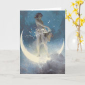 ヴィンテージビクトリアン星散乱天使 カード (黄色い花)