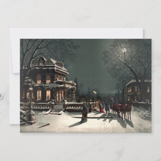 ヴィンテージビクトリアン時代のクリスマスイブ シーズンカード (正面)