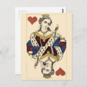 ヴィンテージビクトリアン時代のハート ポストカード (正面/裏面)