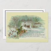 ヴィンテージビクトリアン時代の冬の風景クリスマス シーズンカード (正面/裏面)