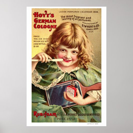 ヴィンテージビクトリアン時代の歯磨き ポスター (正面)