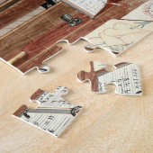 ヴィンテージビクトリアン時代の農村の校舎ポスター ジグソーパズル (側面)