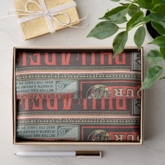 ヴィンテージビクトリアン時代の食料品広告の切り離し 薄葉紙 (ギフト)