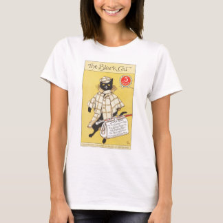 ヴィンテージビクトリアン時代の黒猫マガジンカバー Tシャツ
